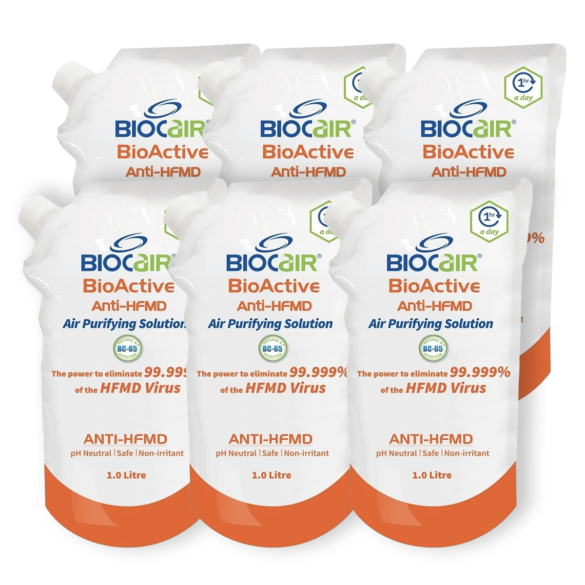 1 Box of 6 BioActive Anti-HFMD Air Purifying Solution (1L)